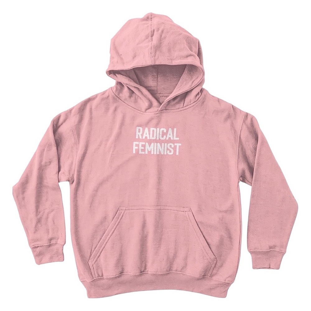 Pink Radical Feminist Casual Active Graphic Hoodie
